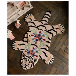 Tapis tigre Mahee Majestic en laine | Rose pêche