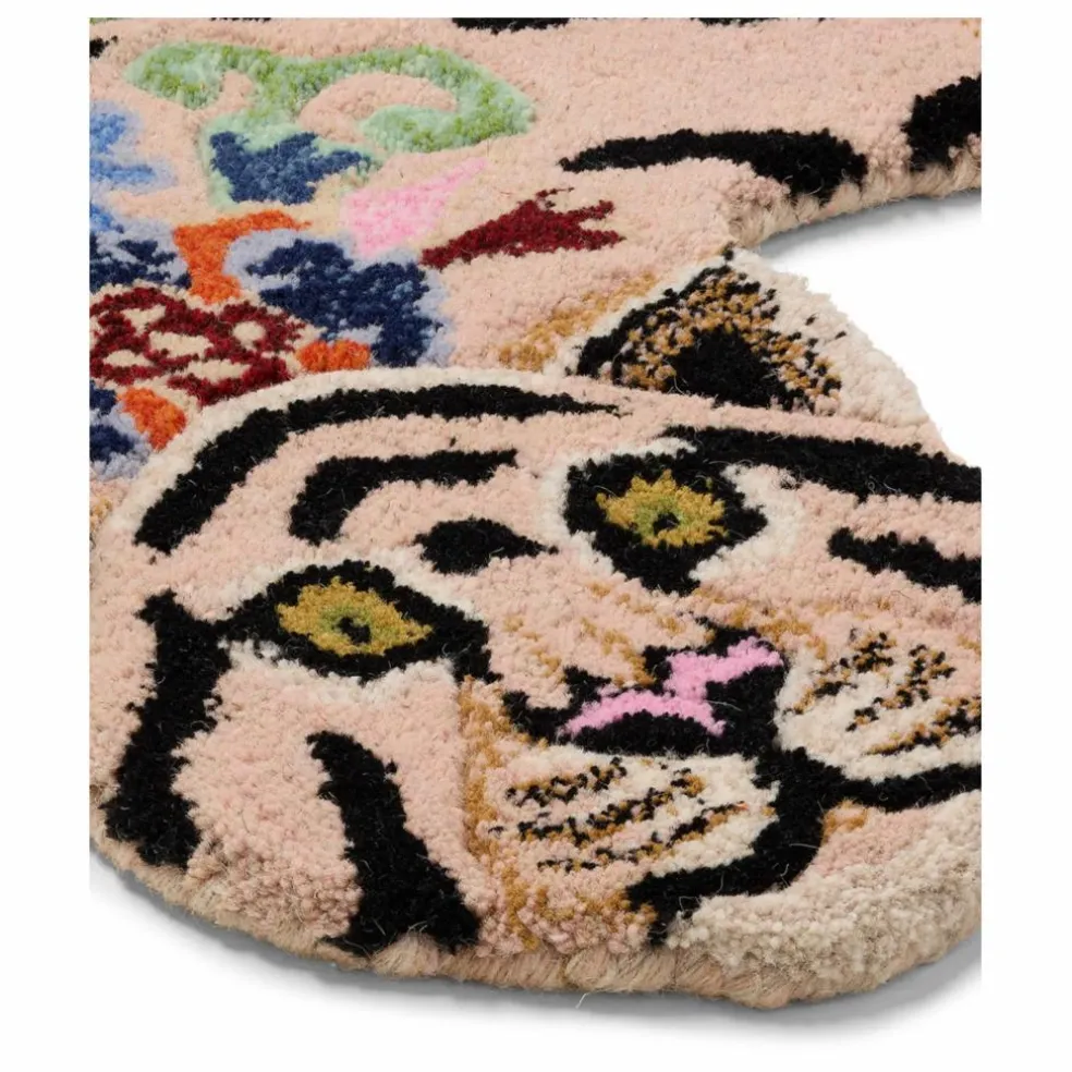 Tapis tigre Mahee Majestic en laine | Rose pêche