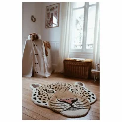 Tapis tête de léopard en laine Himani | Marron
