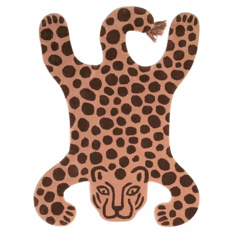Tapis tufté Safari Léopard 160x118 cm | Brique