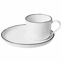 Tasse avec soucoupe en porcelaine Salt