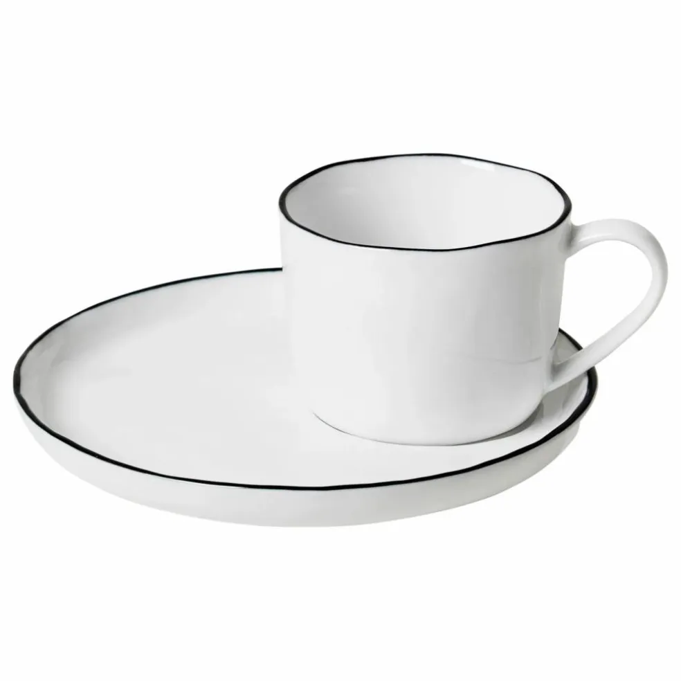 Tasse avec soucoupe en porcelaine Salt