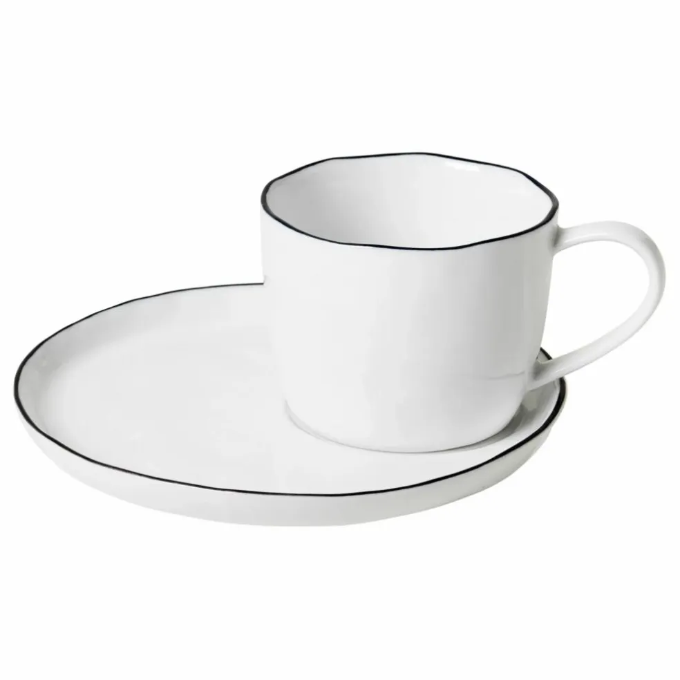 Tasse avec soucoupe en porcelaine Salt