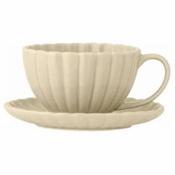 Tasse avec soucoupe Latina | Ivoire