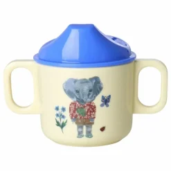 Tasse d'apprentissage en mélamine Elephant - Rice x Nathalie Lété | Bleu