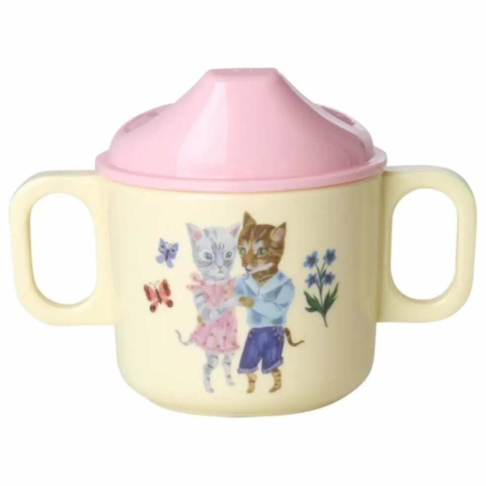 Tasse d'apprentissage en mélamine Chats - Rice x Nathalie Lété | Crème