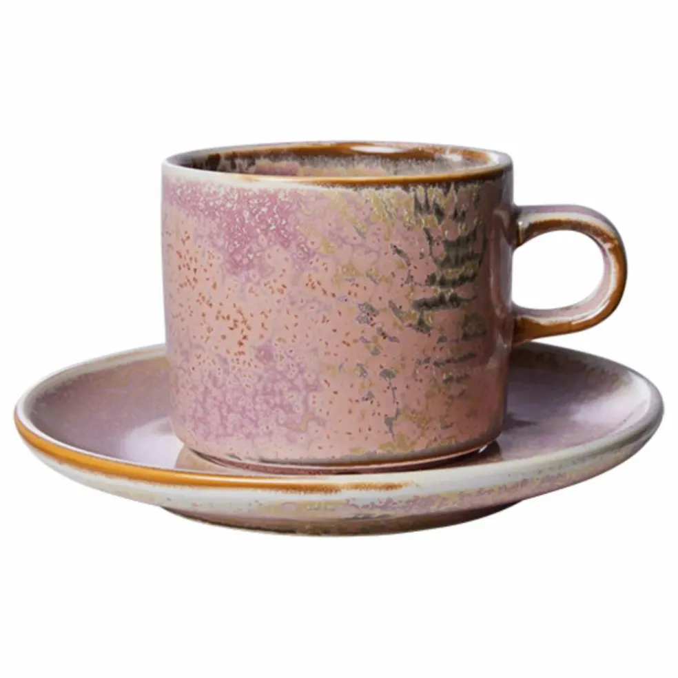 Tasse et soucoupe Chef Ceramics en porcelaine | Vieux Rose