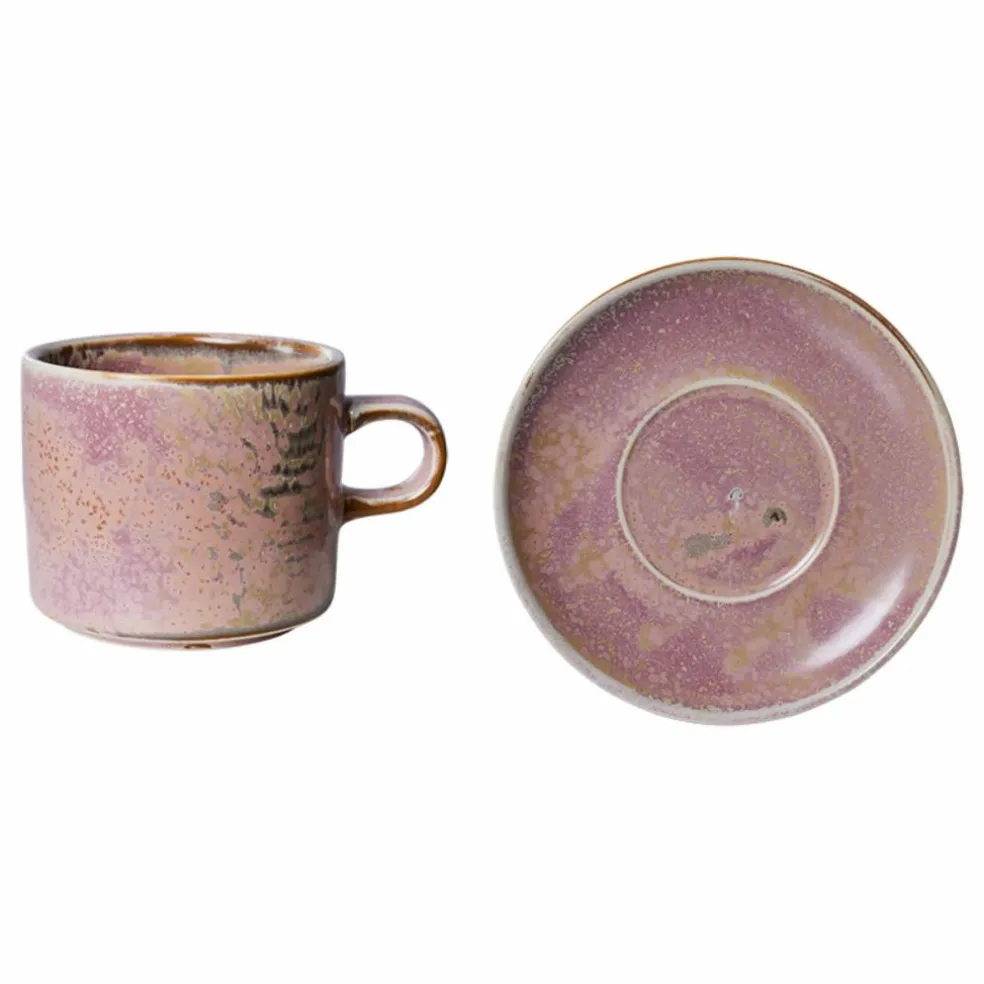 Tasse et soucoupe Chef Ceramics en porcelaine | Vieux Rose