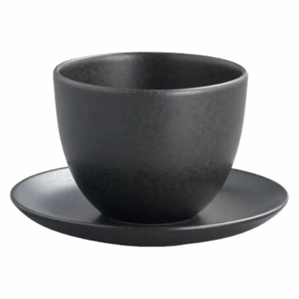 Tasse et soucoupe Pebble en porcelaine | Noir