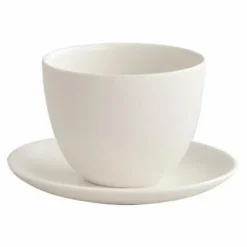 Tasse et soucoupe Pebble en porcelaine | Blanc