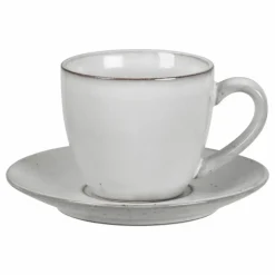Tasse Sous Tasse Nordic sand en grès | Gris clair