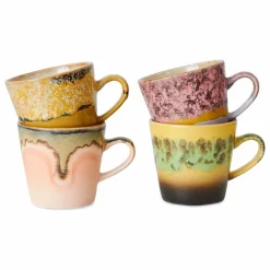 Tasses en grès - Set de 4 | Multicolore