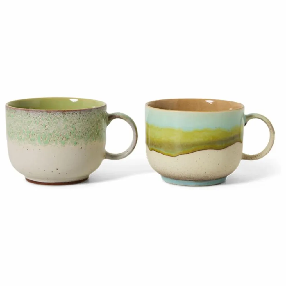 Tasses en grès Neo - Set de 2 | Vert pâle