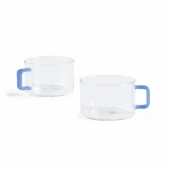 Tasses en verre Brew - Set de 2 | Bleu ciel
