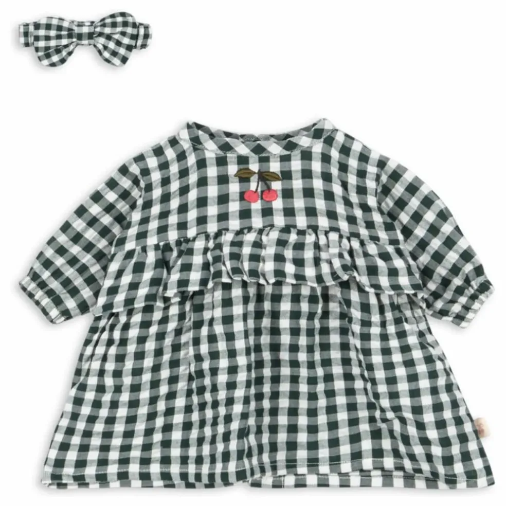 Tenue pour poupée Vichy | Vert foncé