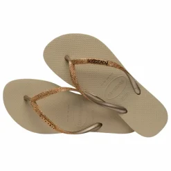 Tongs Slim Glitter | Or