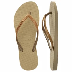 Tongs Slim Glitter | Or