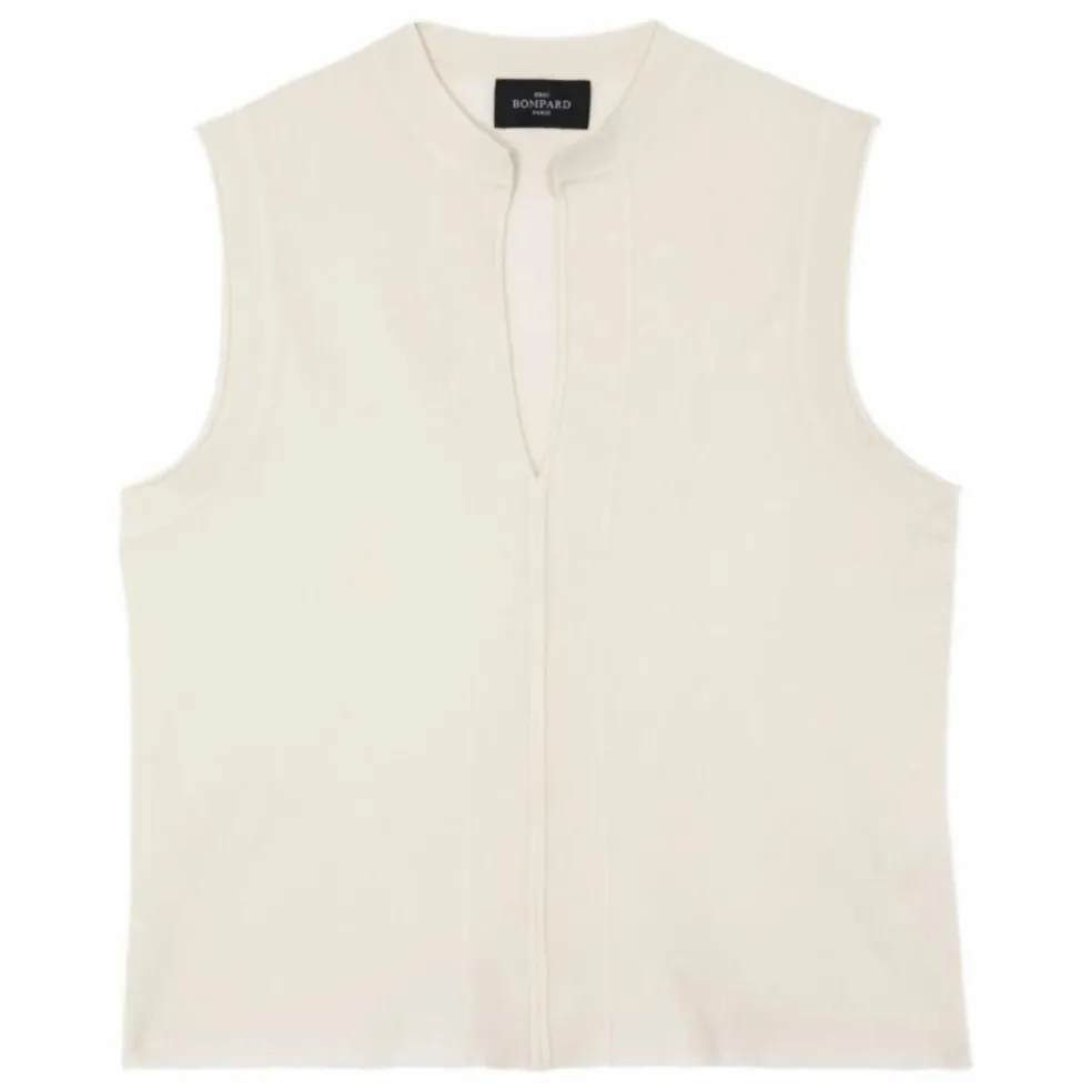Top Col Tunisien Minimaliste Coton et Cachemire | Naturel