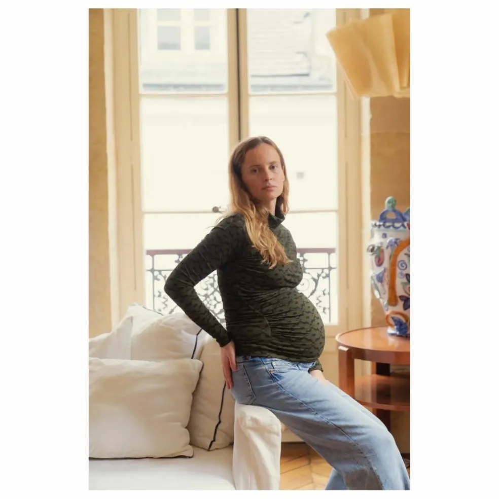 Top de Grossesse Mathilda Seventies | Vert kaki