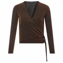 Top Drapé Cache-Coeur Glitters | Marron