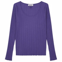 Top Femme Cotelé Coton Bio | Bleu indigo