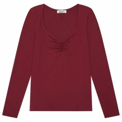 Top Femme Froncé Jersey | Bordeaux