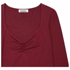 Top Femme Froncé Jersey | Bordeaux