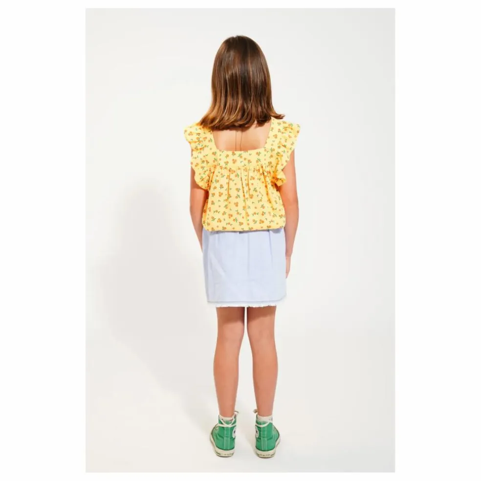 Top Fleuri Coton Bio | Jaune