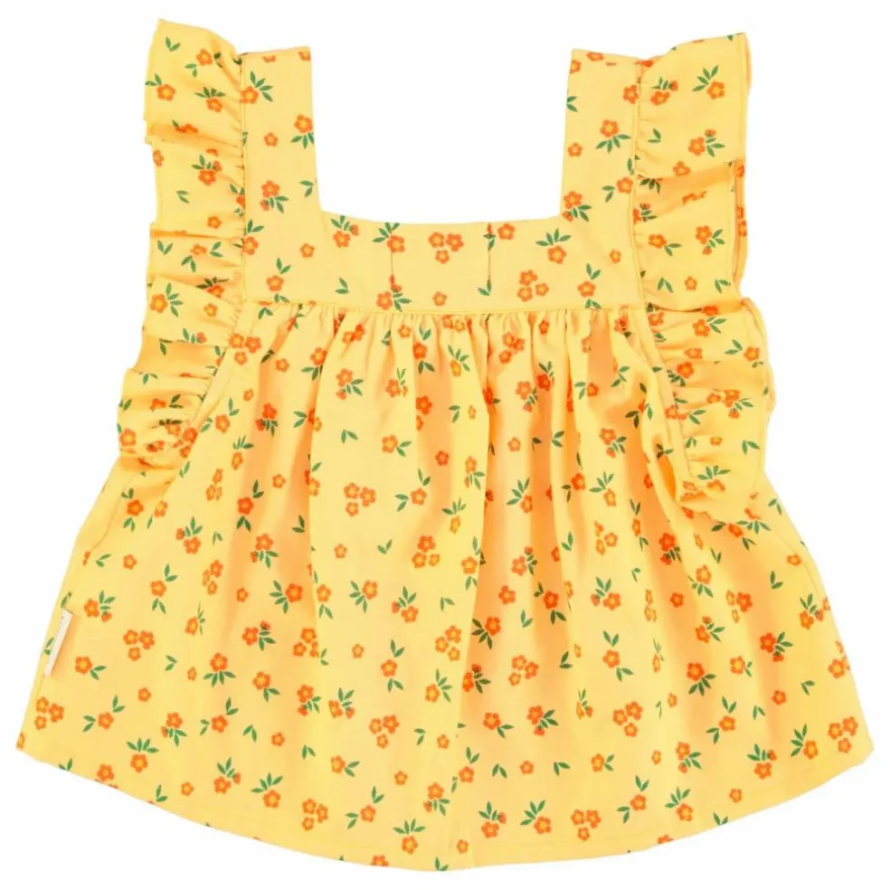 Top Fleuri Coton Bio | Jaune