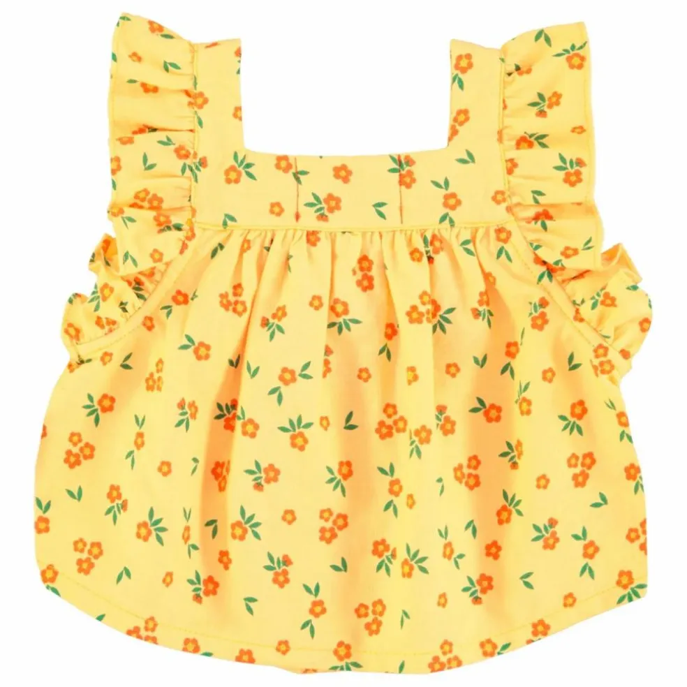Top Fleuri Coton Bio | Jaune