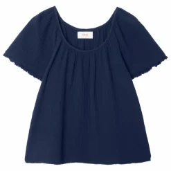 Top Macie Gaze de Coton | Bleu nuit