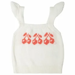 Top Maille Cerises | Blanc