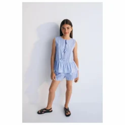 Top Nœuds Rayures Hebe | Bleu
