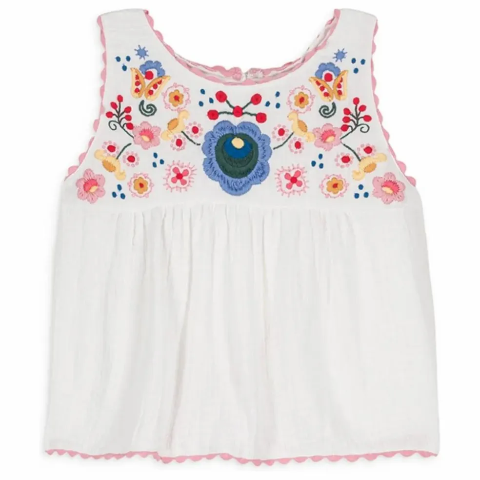 Top Solenia Gaze de Coton Bio | Blanc