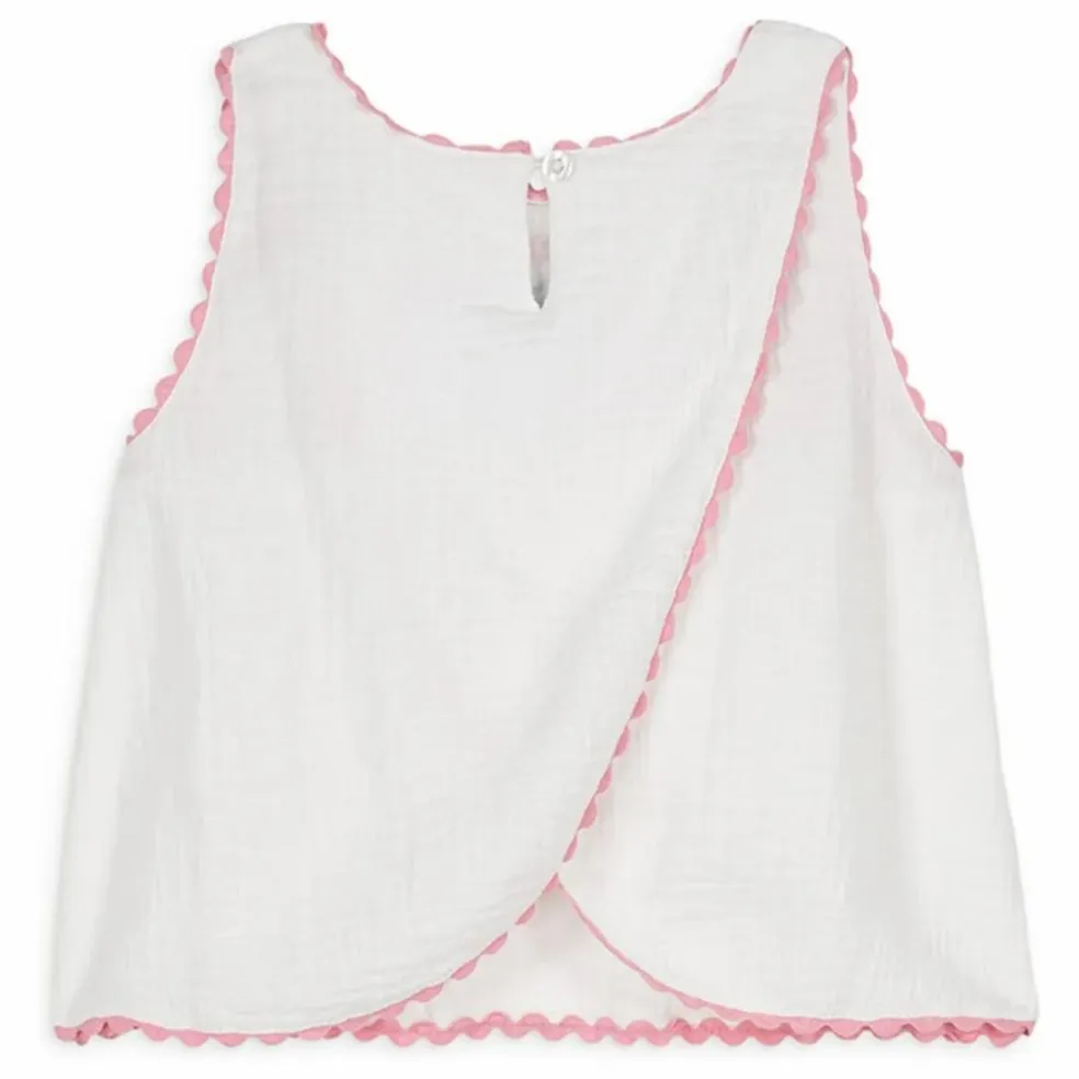 Top Solenia Gaze de Coton Bio | Blanc