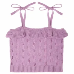 Top Volants Maille | Lilas