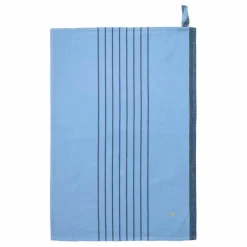 Torchon rayé en coton bio Piero | Bleu ciel