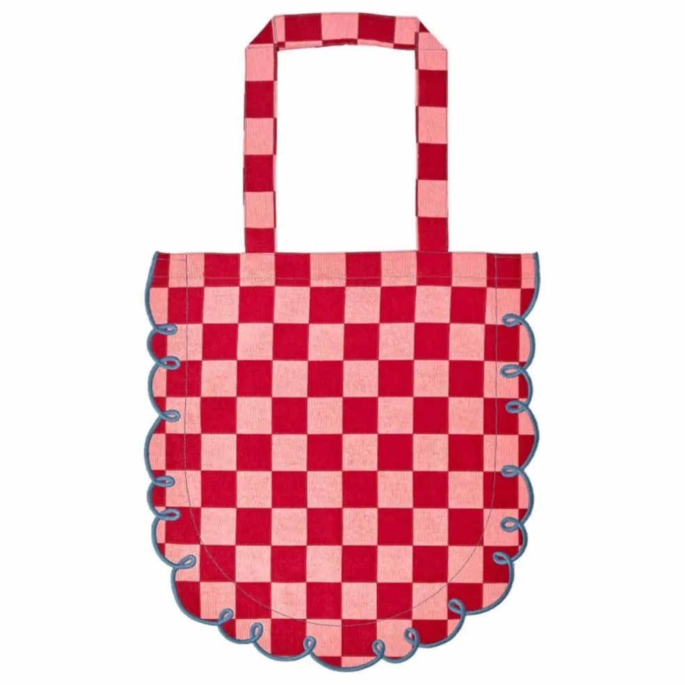 Tote Bag en coton vichy Dama Rosa | Rouge