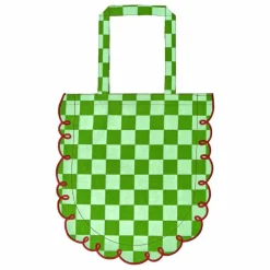 Tote Bag en coton vichy Dama Verde | Vert