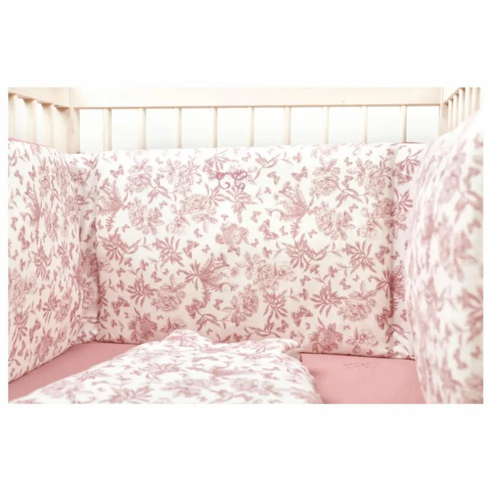 Tour de lit Toile de Jouy | Rose pêche