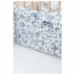 Tour de lit Toile de Jouy | Bleu marine