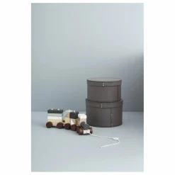 Train avec cubes empilables en bois