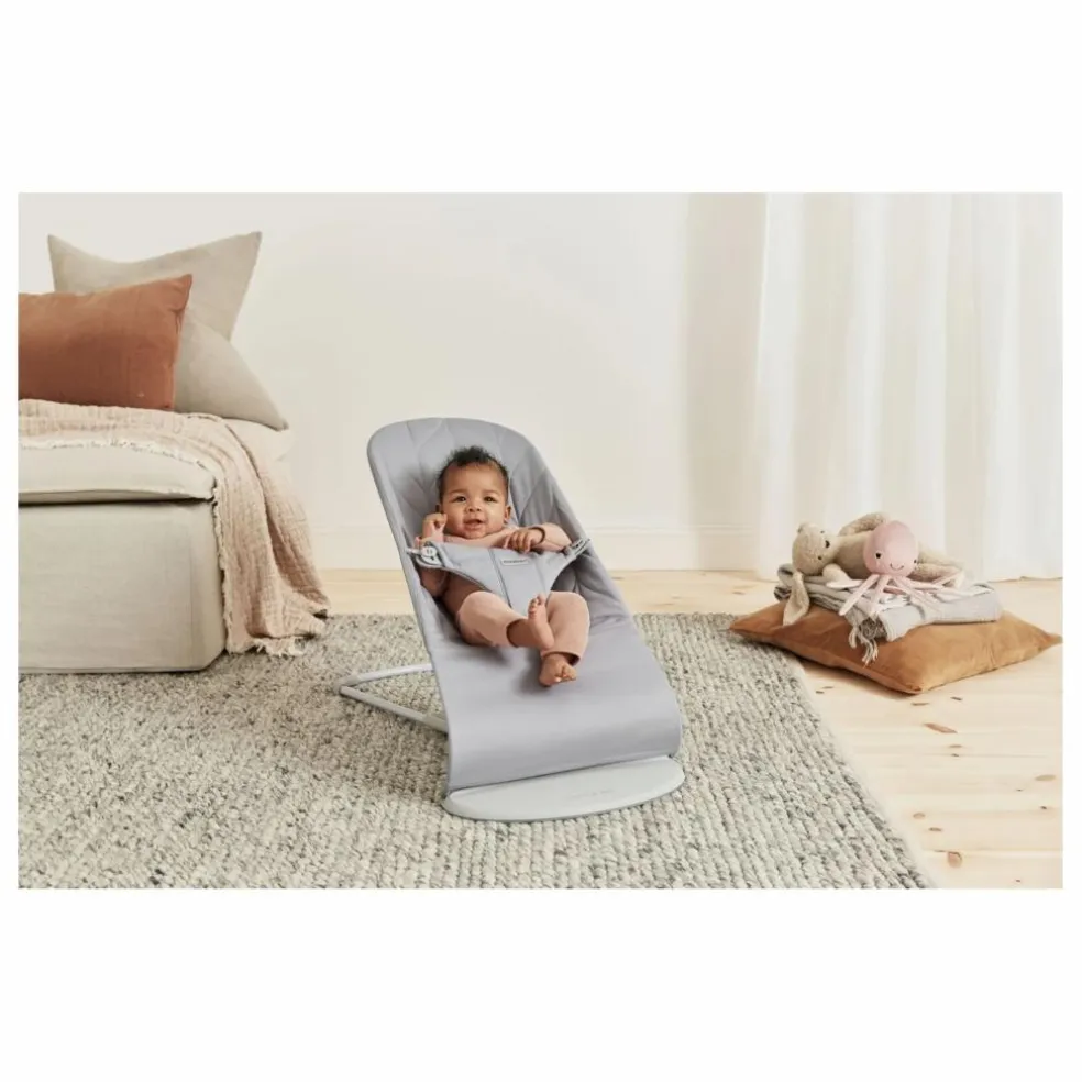 Transat Bliss en coton matelassé Pétale | Gris clair