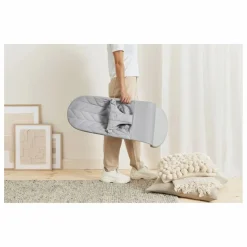 Transat Bliss en coton matelassé Pétale | Gris clair