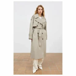Trench Mahsa Coton Bio | Gris vert