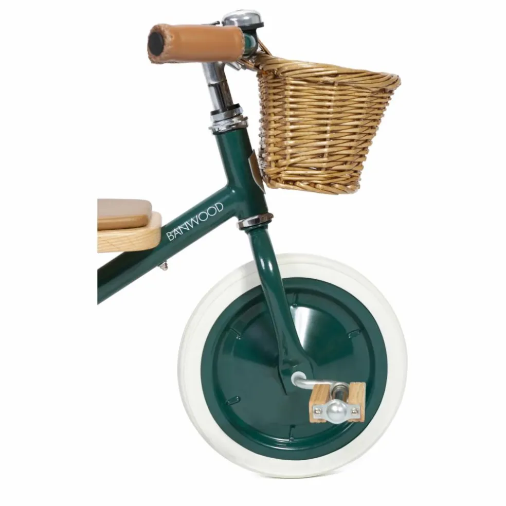 Tricycle en métal et bois | Vert