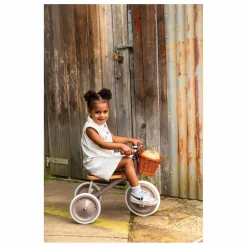 Tricycle en métal et bois | Beige