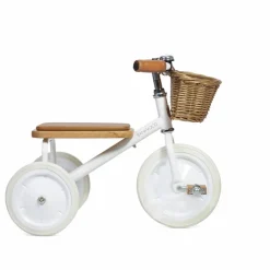 Tricycle en métal et bois | Blanc