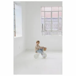 Tricycle en métal et bois | Blanc