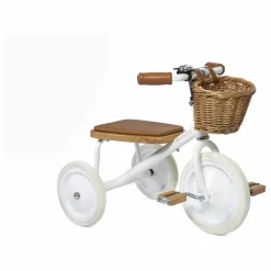 Tricycle en métal et bois | Blanc